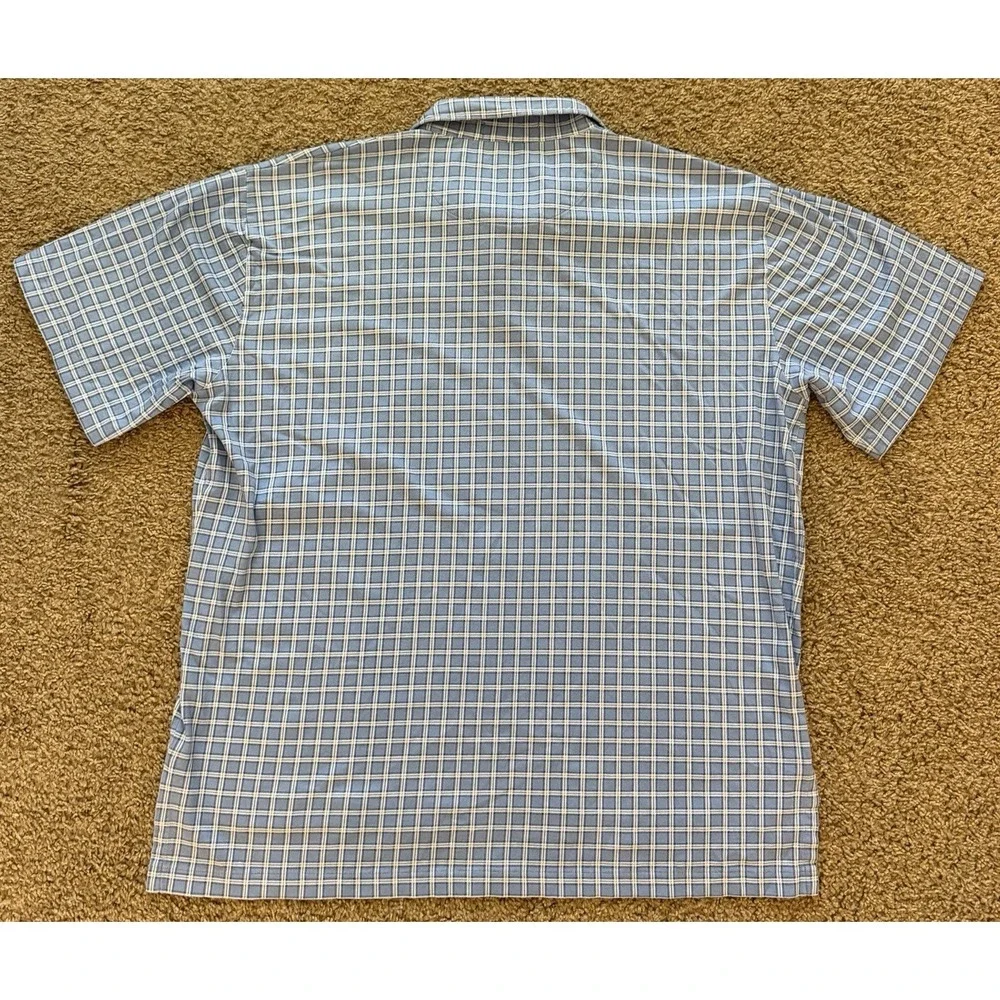 Polo Ralph‎ Lauren Mens Polo Shirt Cotton Blue Plaid Navy Pony Logo Size Large